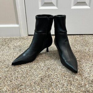 Madden Girl Black Pointed Toe Ankle Heeled Boots